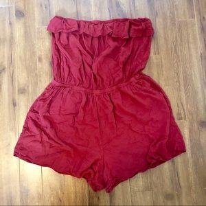 Plus size Red romper with no straps